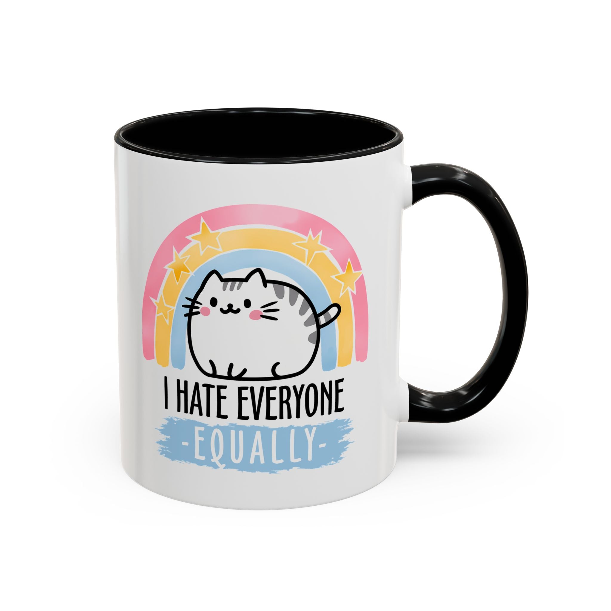 Funny Cat Coffee Mug – I Hate Everyone Equally