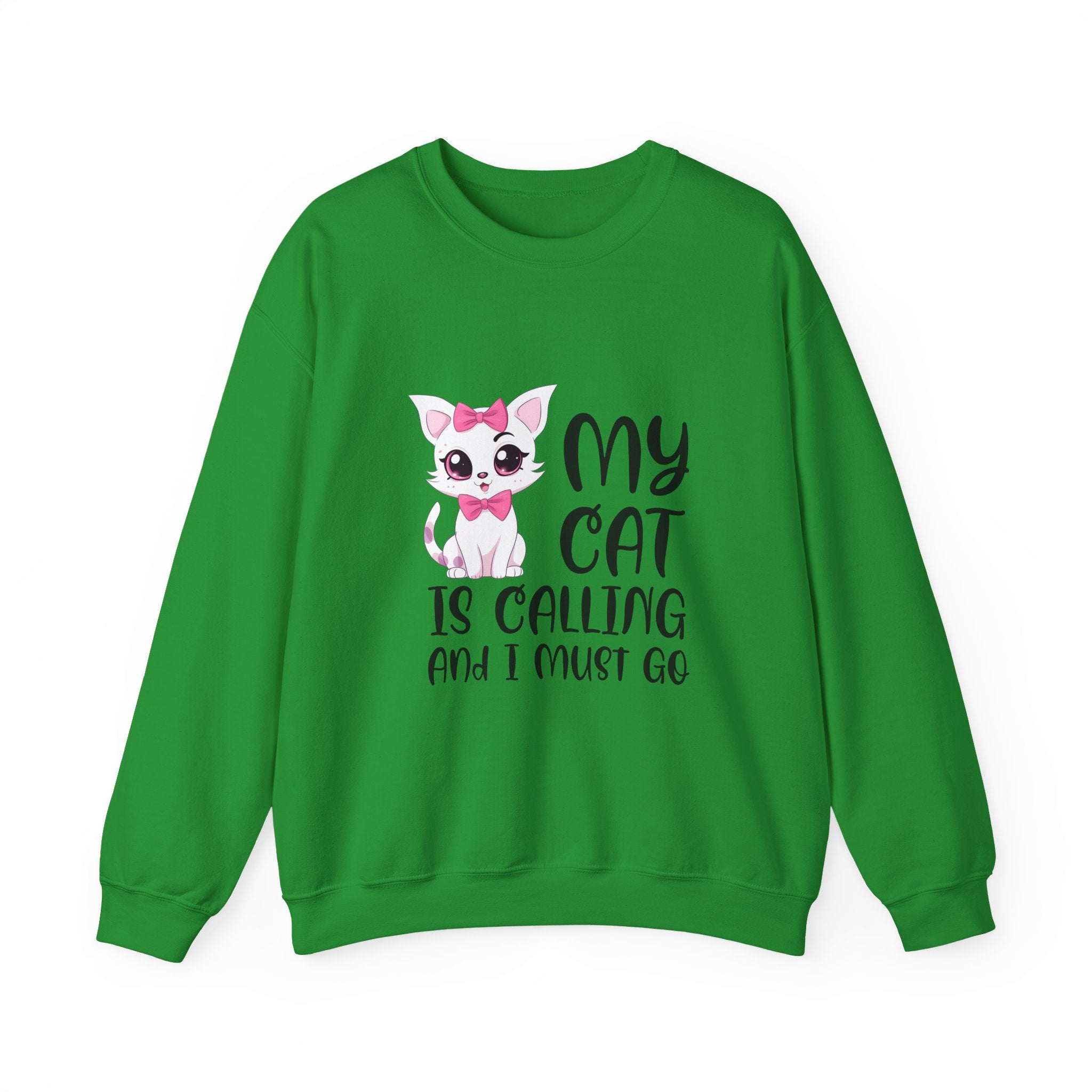 Cute Cat Lover Sweatshirt, My Cat Is Calling Crewneck, Animal Print Pullover, Pet Owner Gift, Cozy Sweatshirt for Cat Moms