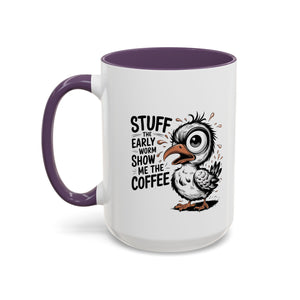 Quirky Coffee Mug with Owl Design | Gift for Coffee Lovers, Unique Office Mug, Fun Morning Coffee Cup, Bird-Themed Mug, Early Bird Gift