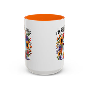 Spooky Floral Coffee Mug - I'm Here for Boos, Halloween Gift, Autumn Decor, Cute Ghost Mug, Cat Lover Drinkware