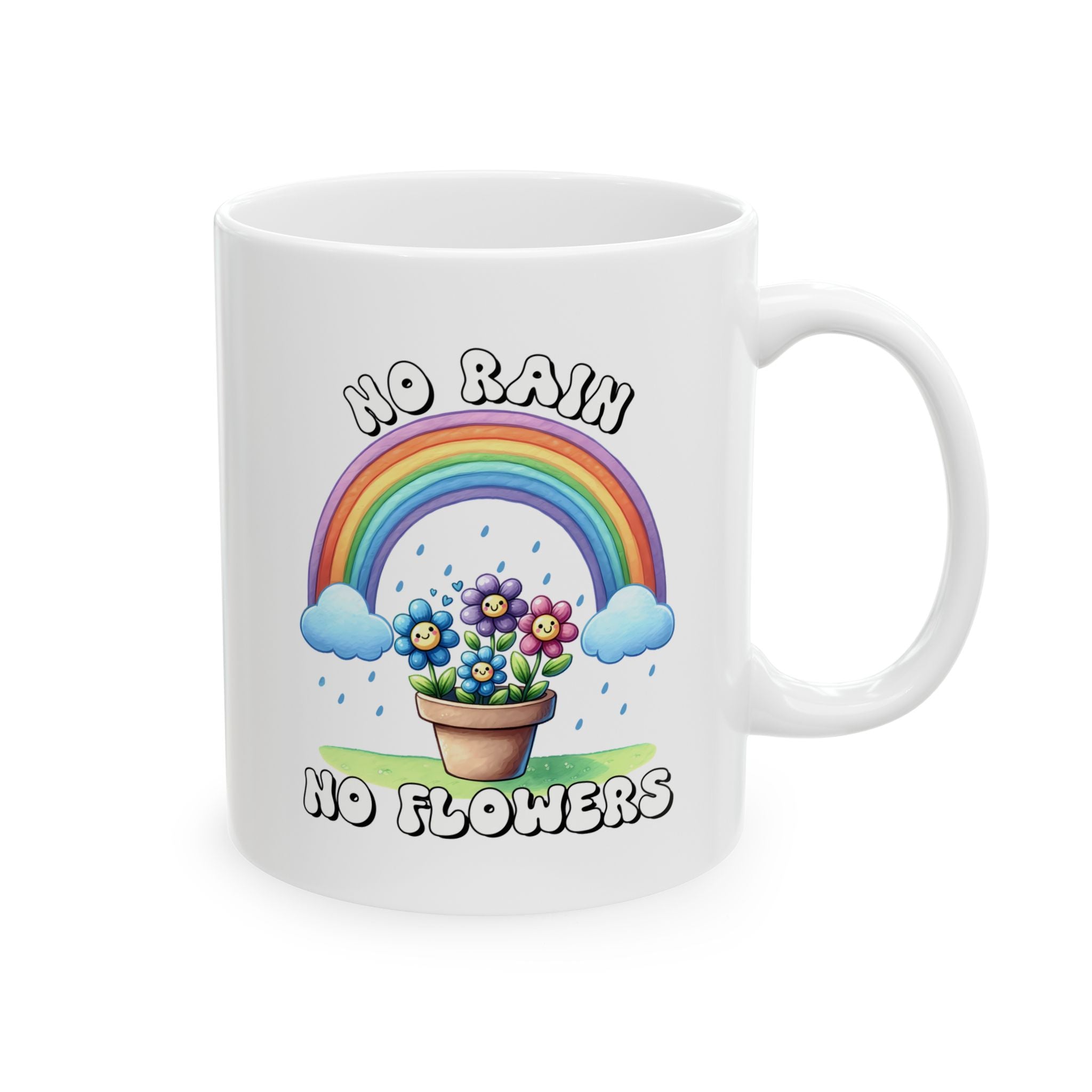 Rainbow Dreams Ceramic Mug - Cheerful Gift for Coffee Lovers, Inspirational Mug, Cute Tea Cup, Fun Custom Drinkware, Motivational Present