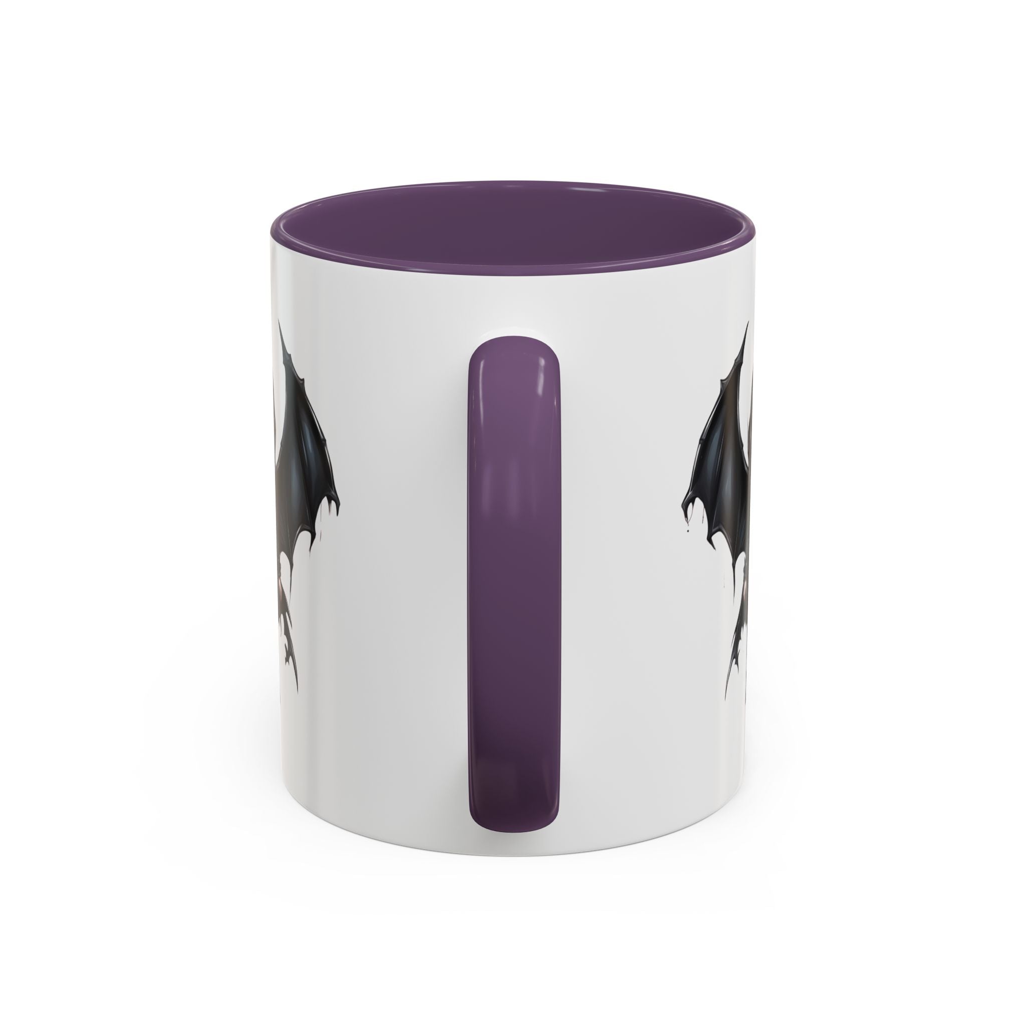 Gothic vampire girl with bat wings horror art Accent Coffee Mug (11, 15oz) vamp18