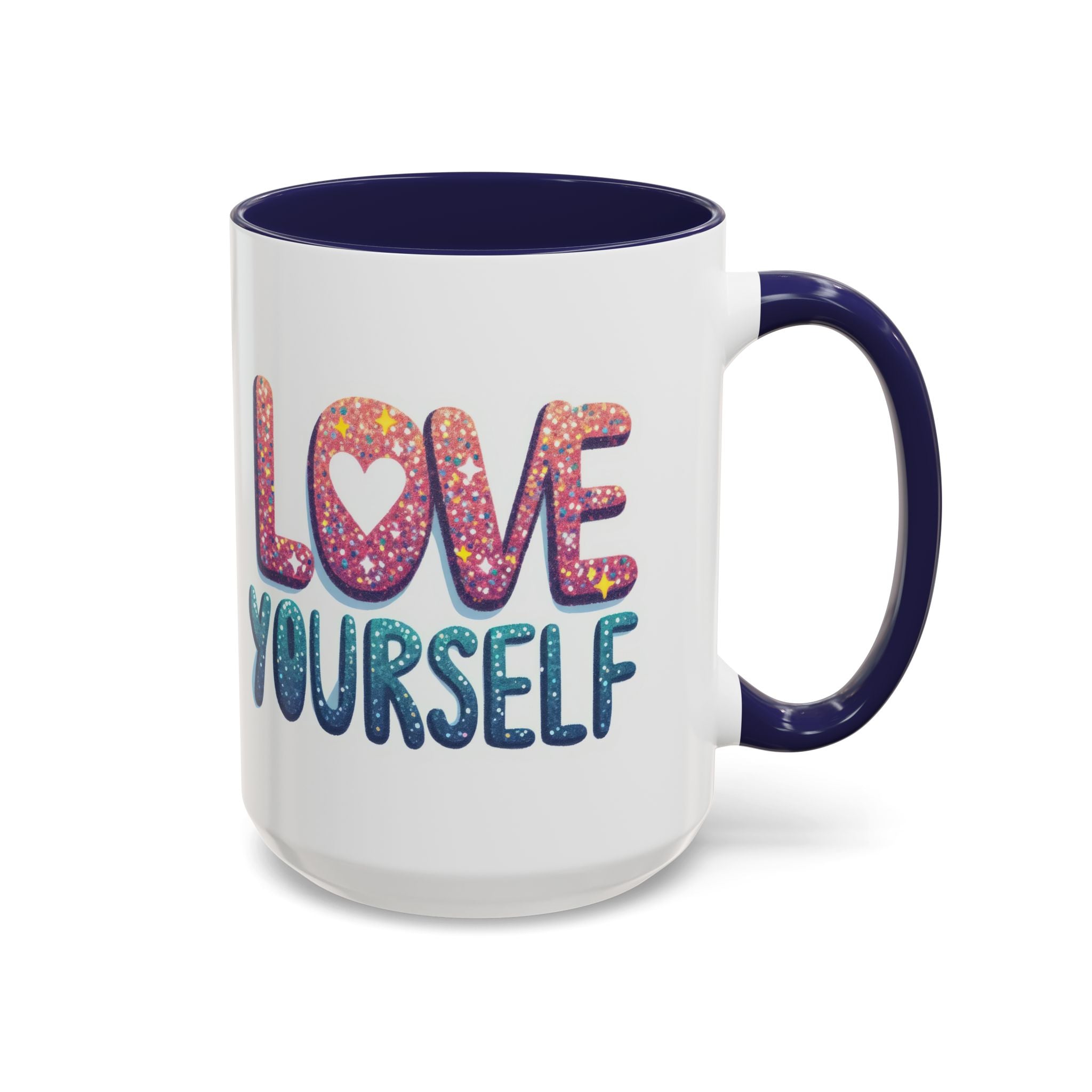 Love Yourself Accent Coffee Mug — Inspirational Self-Love Ceramic Mug (11/15oz)