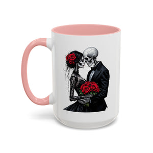 Romantic Skeleton Coffee Mug, Skull Love Mug, Gothic Gift, Halloween Decor, Couple Mug, Unique Coffee Cup