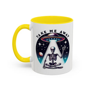 Galactic Skeleton Coffee Mug, Take Me Away Mug, Space-Themed Mug, Unique Gift for alien Lovers, Sci-Fi Cafe Mug