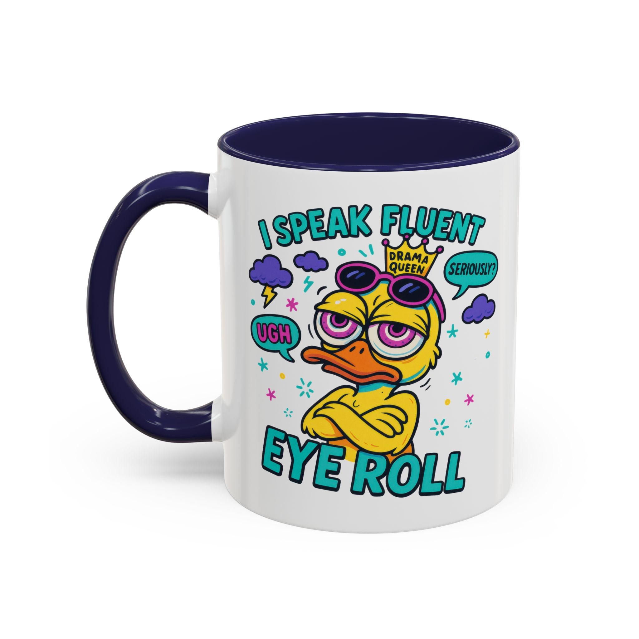 attitude Sassy Eye Roll Coffee Mug,  for Coffee Lovers, Gift for Friends, Quirky Tea Mug, Humor  Cute Kitchen Decor