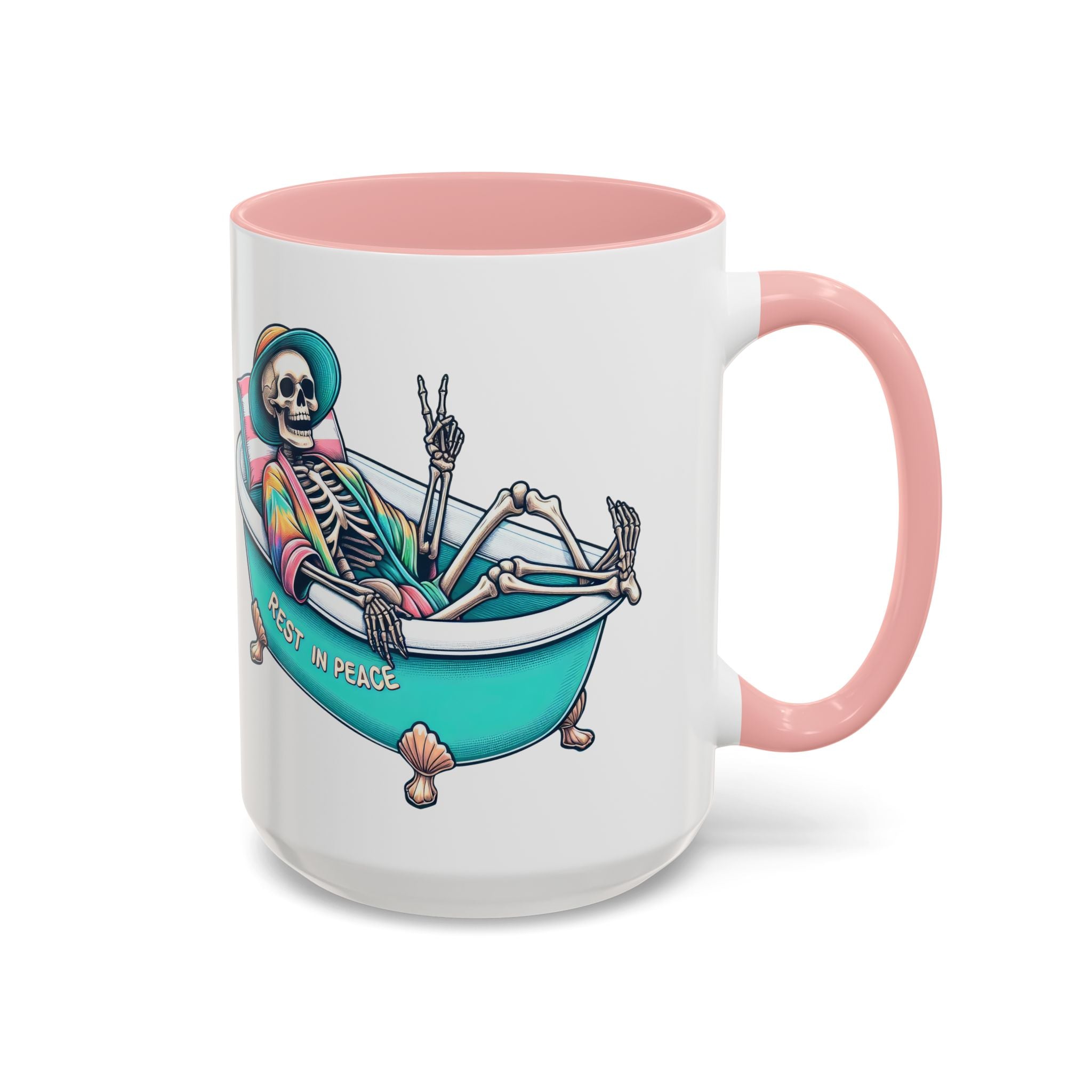 Rest in Peace Skeleton Coffee Mug - Fun Halloween Gift, Unique Home Decor, Hilarious Office Cup, Quirky Birthday Present, Spooky