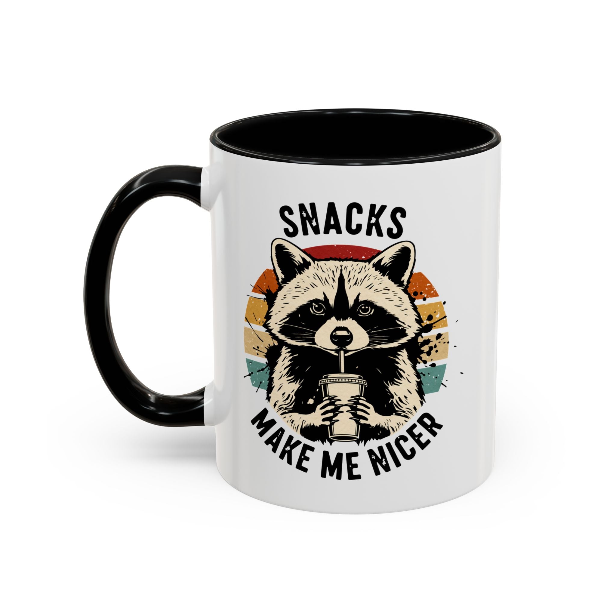 Snacks Make Me Nicer Raccoon Accent Coffee Mug (11/15oz)