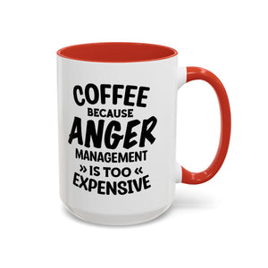 Funny Anger Management Coffee Mug, Gift for Coffee Lovers, Stress Relief, Black Accent, Humorous Cup for Friends, Office Humor, Funny Gifts