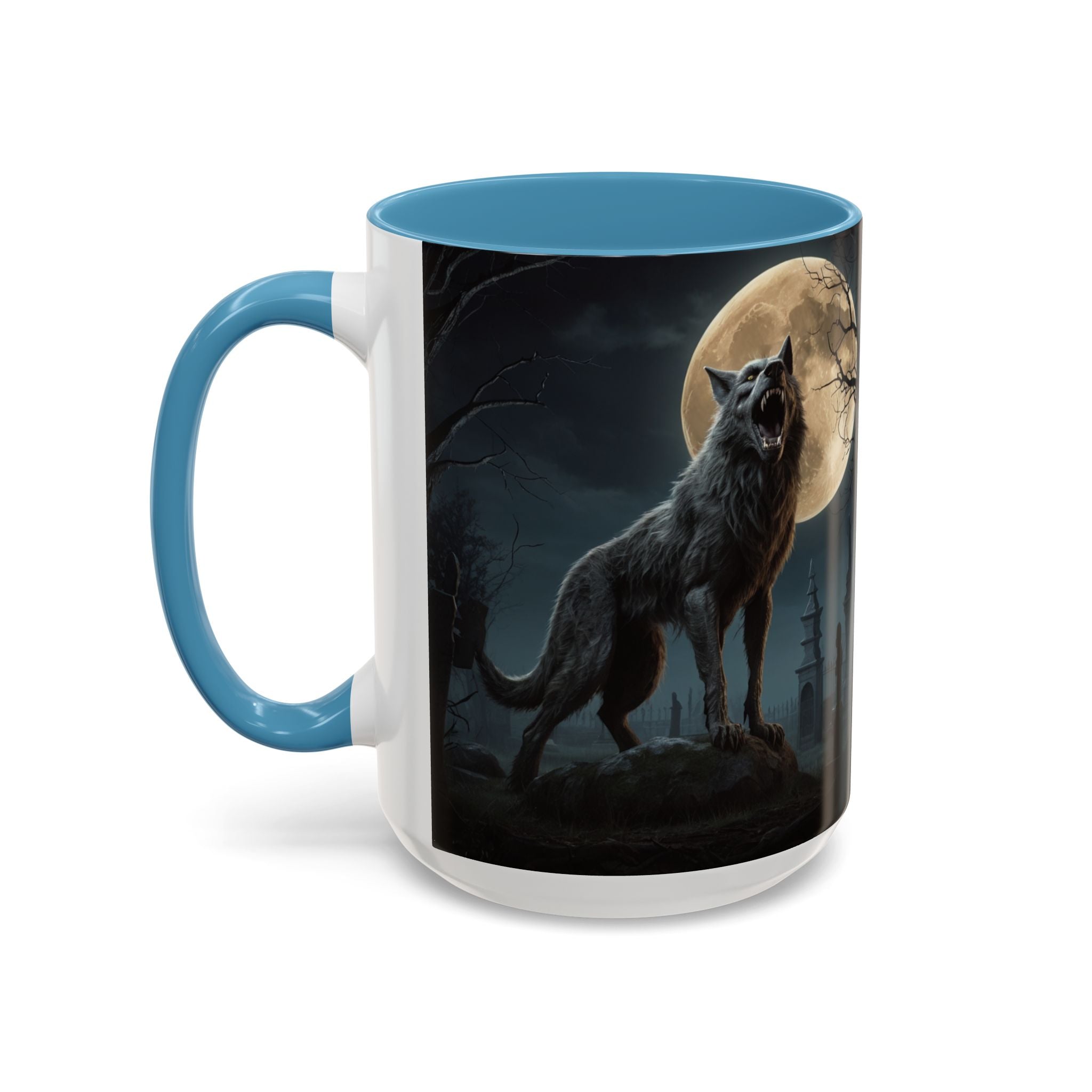 Werewolf Moon Coffee Mug — Gothic Wolf Moonlit Accent Mug fantasy horror art