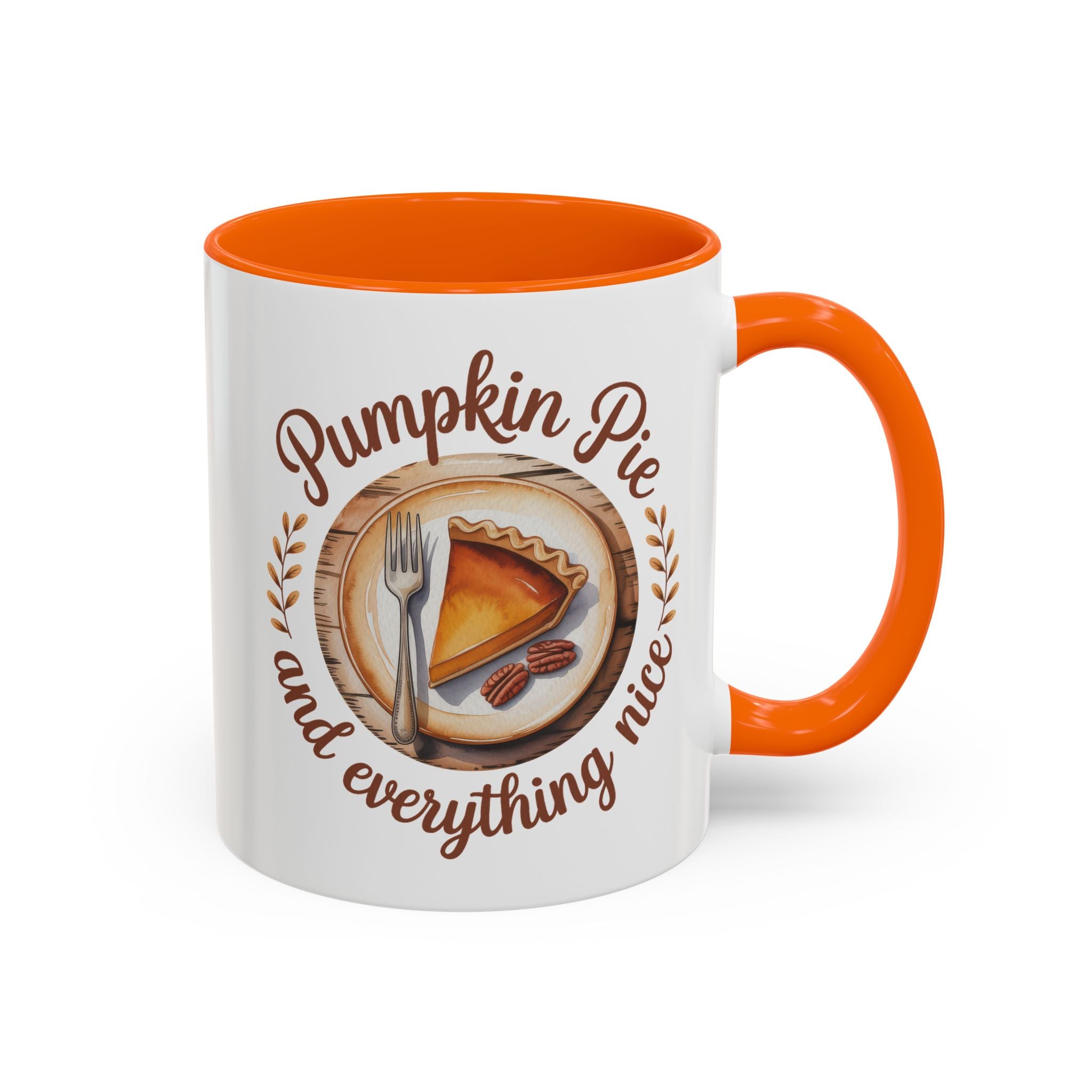 Pumpkin Pie Accent Coffee Mug - Perfect for Fall and Thanksgiving Warmth