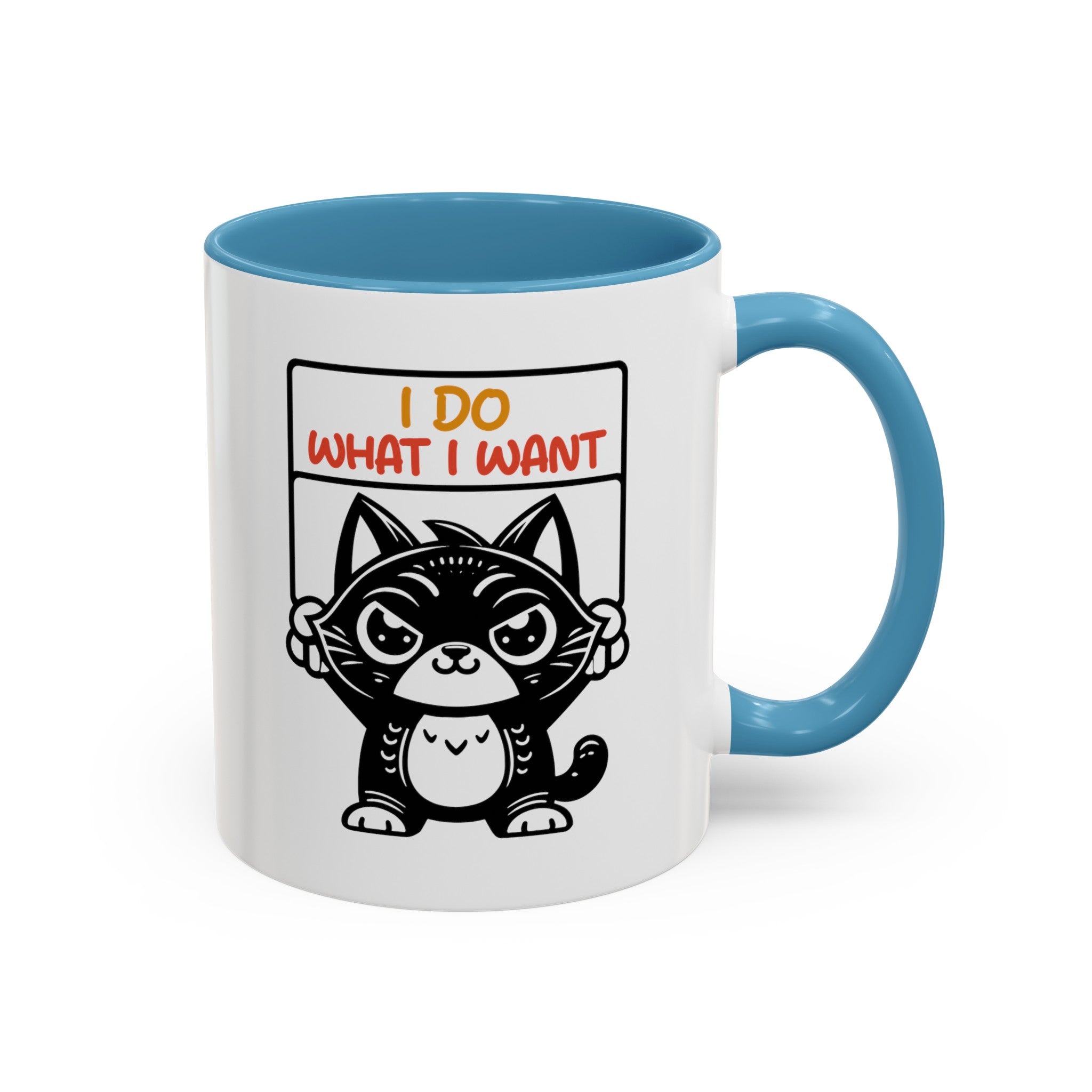 I do what I want funny cat Accent Coffee Mug (11, 15oz)