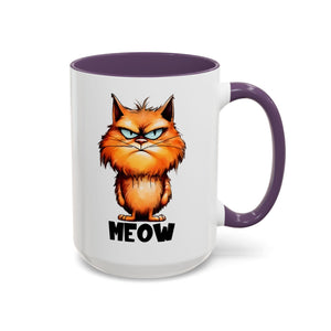 Funny grumpy  Cat Accent Coffee Mug - Perfect Gift for Cat Lovers, Meow Mug, Pet Owner Present, Caffeine Fix, Novelty Drinkware