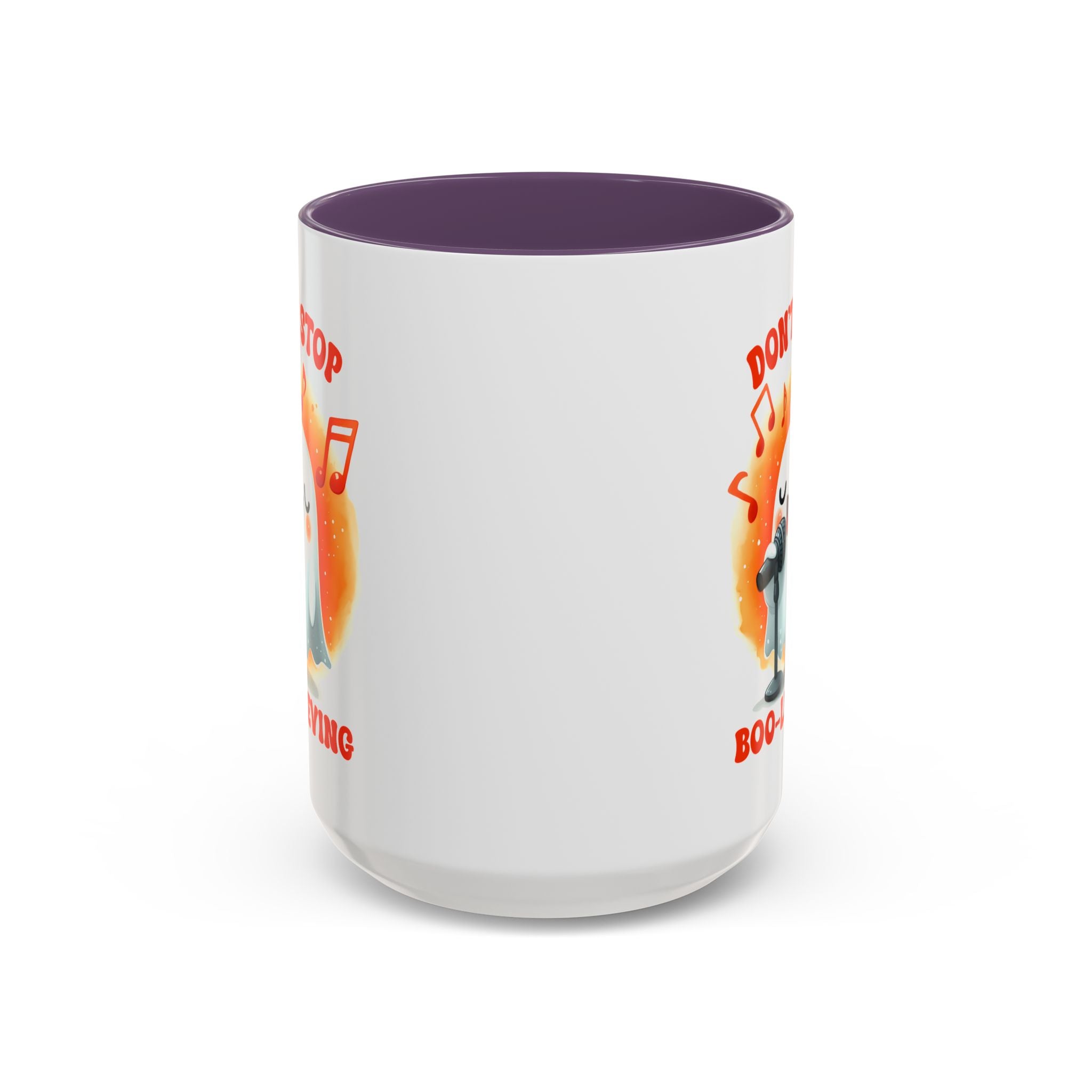 Ghost Coffee Mug, Perfect for Halloween, Fun Gift for Kids & Adults, Don't Stop Boo-lieving Mug, Caffeinated Spirits