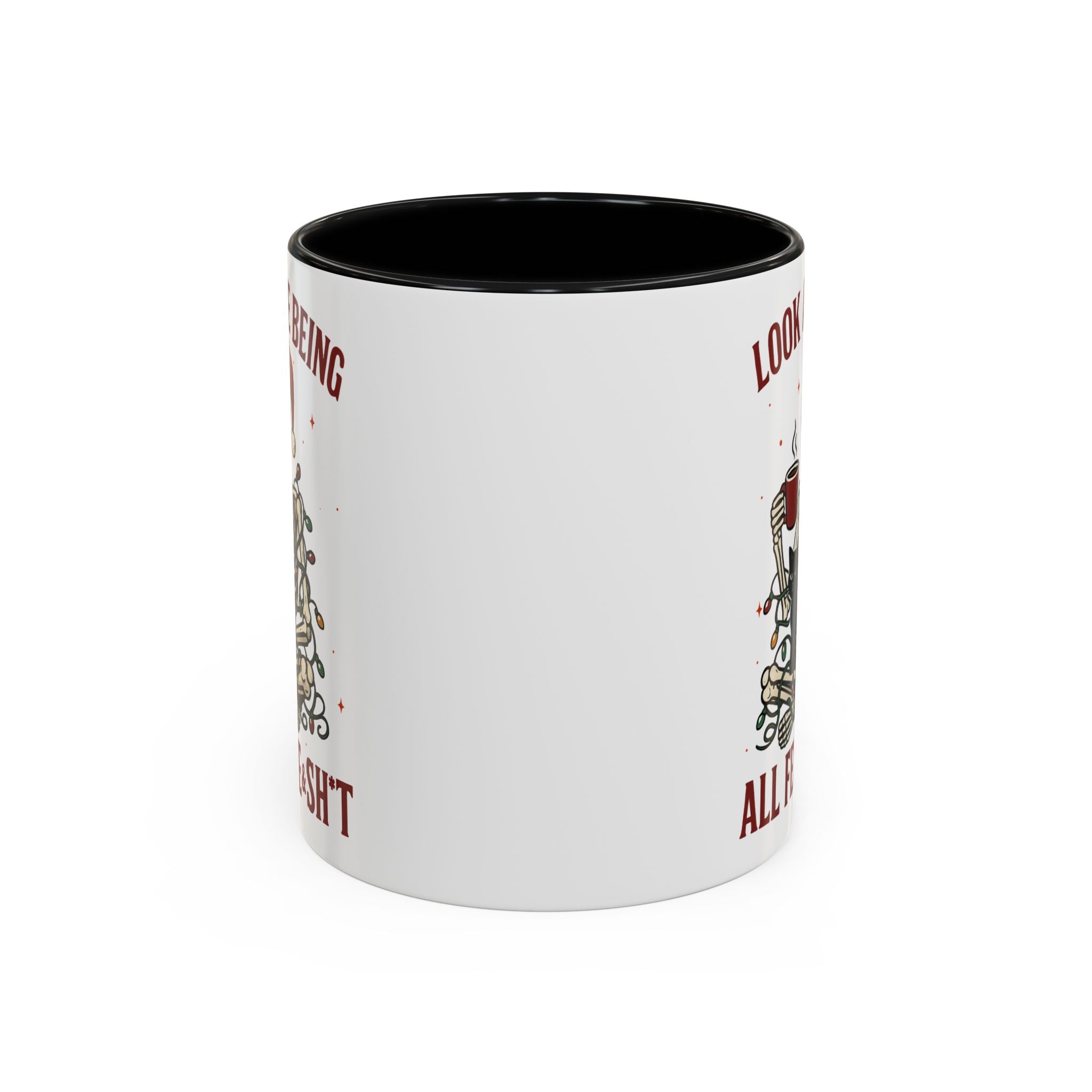 Festive Skeleton Christmas cheer winter Coffee Mug funny adult humor cup