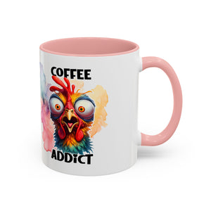 Coffee Addict Mug, Funny Coffee Lover Gift, Unique Kitchen Decor, Quirky Morning Brew Cup, Perfect for Birthdays & Holidays