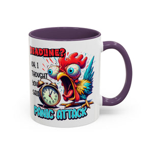 Funny Panic Attack Coffee Mug, Quirky Rooster Mug for Stress Relief, Gift for Teachers, Office Humor, Coworker Gift, Fun Coffee Cup