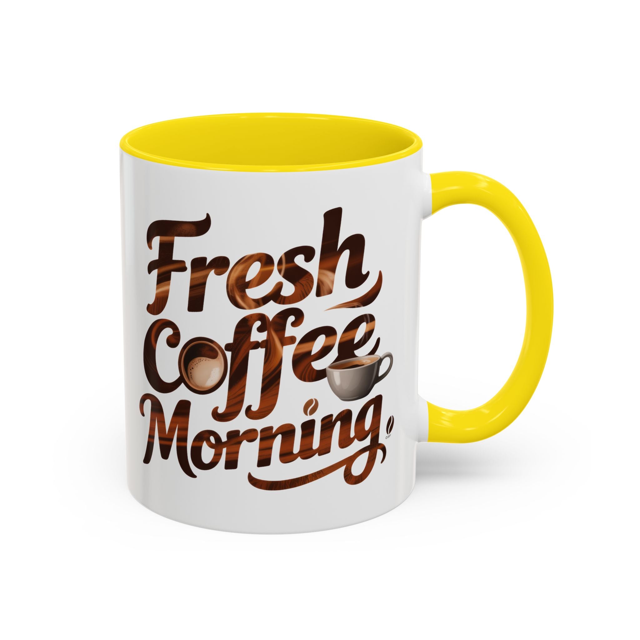 Morning Coffee Accent Mug - 'Fresh Coffee Morning' Design cup