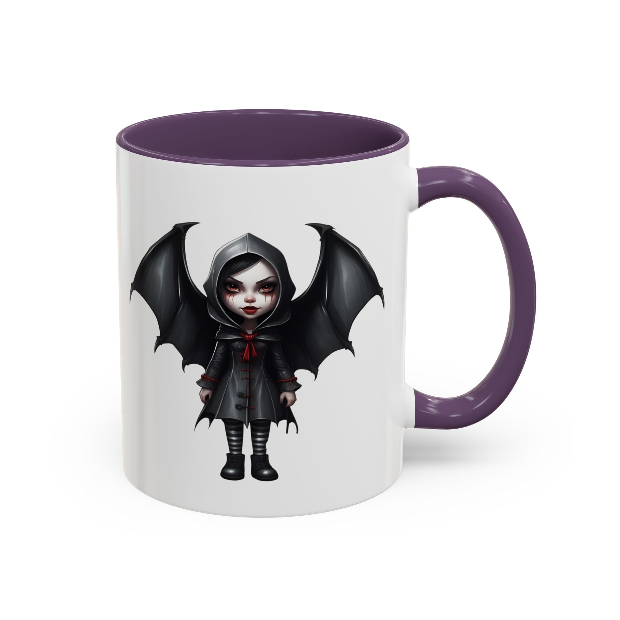 gothic vampire girl with wings horror art Accent Coffee Mug (11, 15oz) vamp14