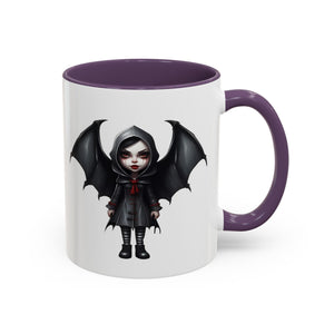 gothic vampire girl with wings horror art Accent Coffee Mug (11, 15oz) vamp14