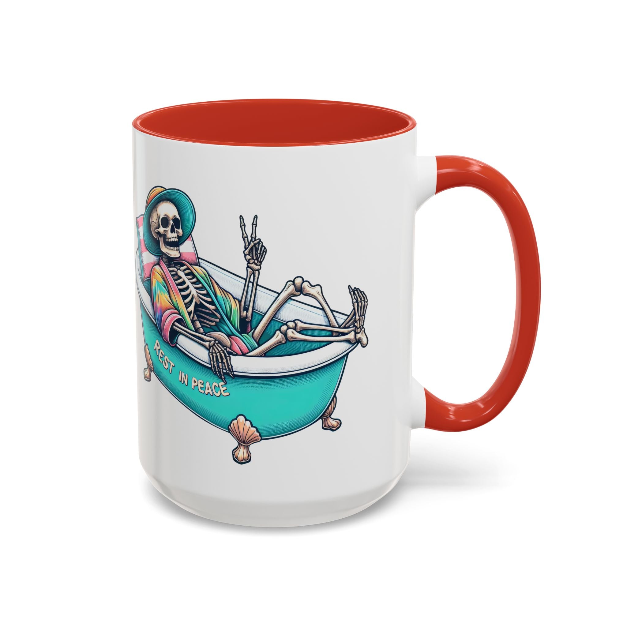 Rest in Peace Skeleton Coffee Mug - Fun Halloween Gift, Unique Home Decor, Hilarious Office Cup, Quirky Birthday Present, Spooky