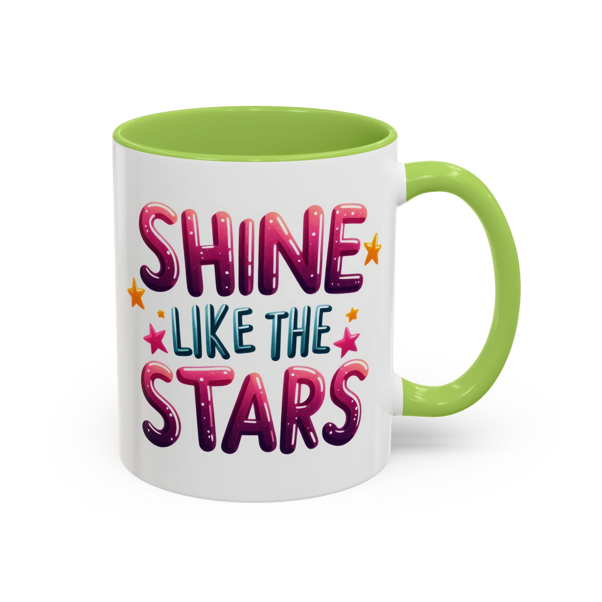 Accent Coffee Mug – "Shine Like the Stars" Inspirational Ceramic Mug