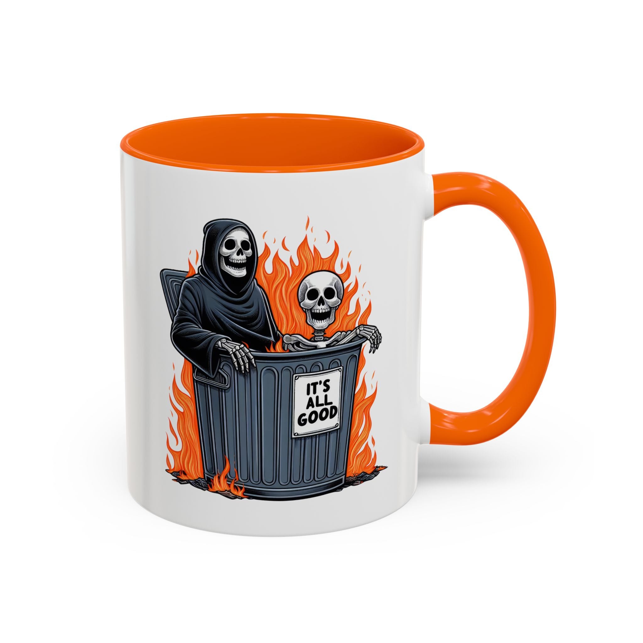 Funny Grim Reaper Coffee Mug - Perfect for Halloween, Gift for Friends, Quirky Kitchen Decor, Novelty Drinkware