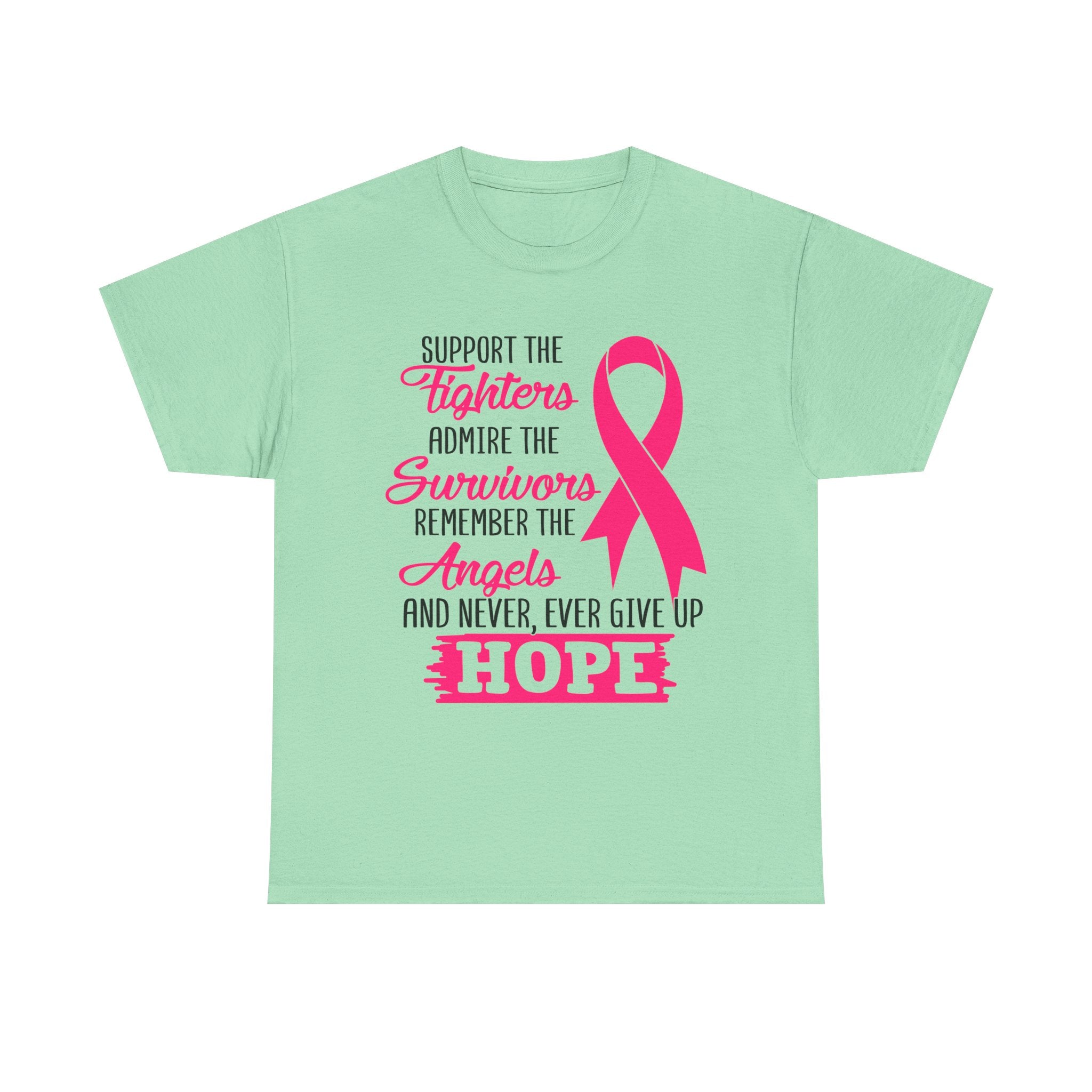 Hope Support Cotton Tee for Fighters and Survivors, Awareness T-Shirt, Breast Cancer Gift, Inspirational Apparel, Unisex Charity Shirt
