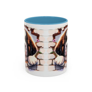 Cute Dog Breakthrough Accent Coffee Mug - Gift for Dog Lovers, Home Decor, Personalized Pet Mug, Puppy Lover's Kitchenware