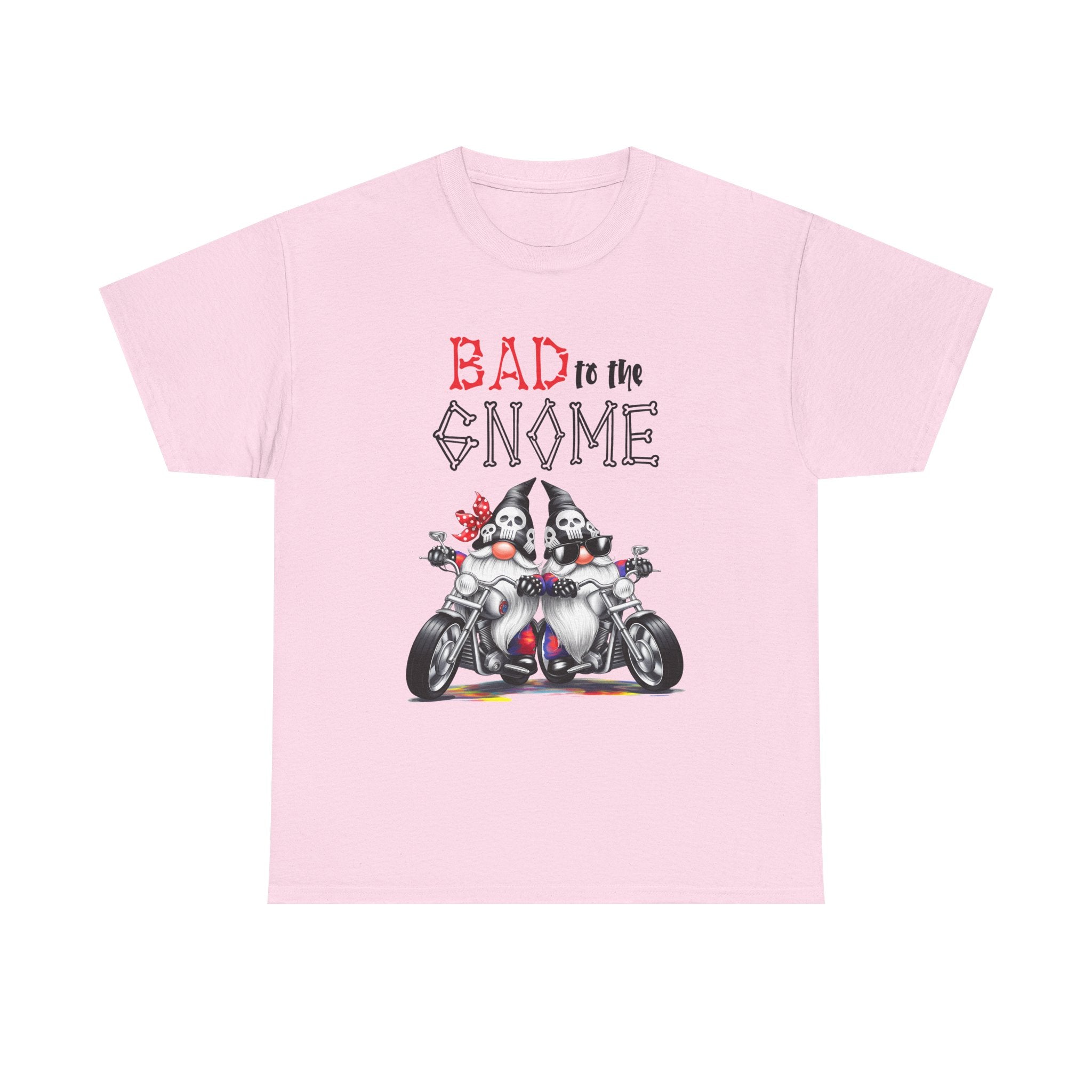 Bad to the Gnome Unisex Heavy Cotton Tee - Fun and Whimsical Biker Shirt