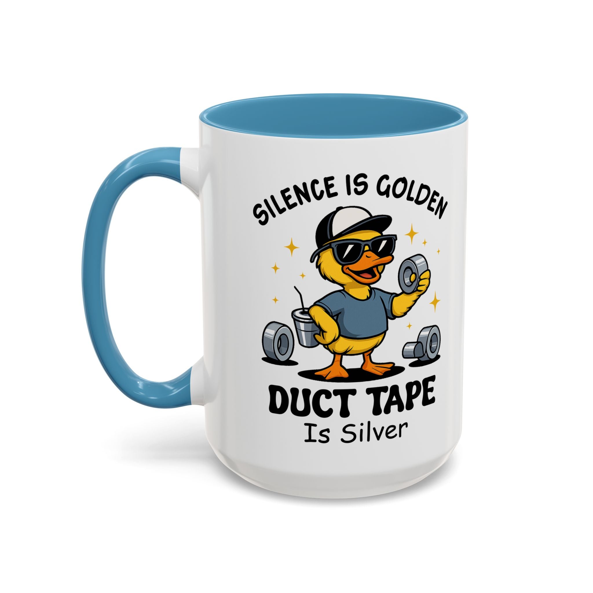 Silence Is Golden Duct Tape Is Silver Mug — Funny Duck Repair Coffee Mug (11/15 oz)