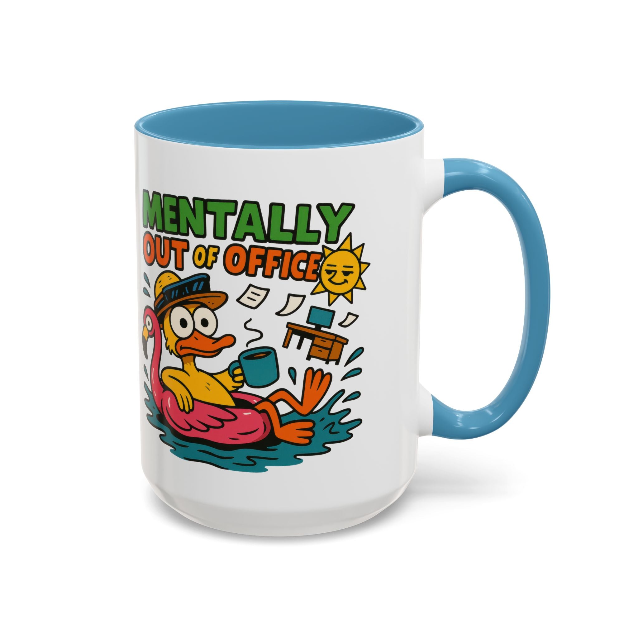 Fun Summer Coffee Mug, Quirky Gift for Beach Lovers, Office Humor Mug, Relaxation, Vacation, Cute Animal Design