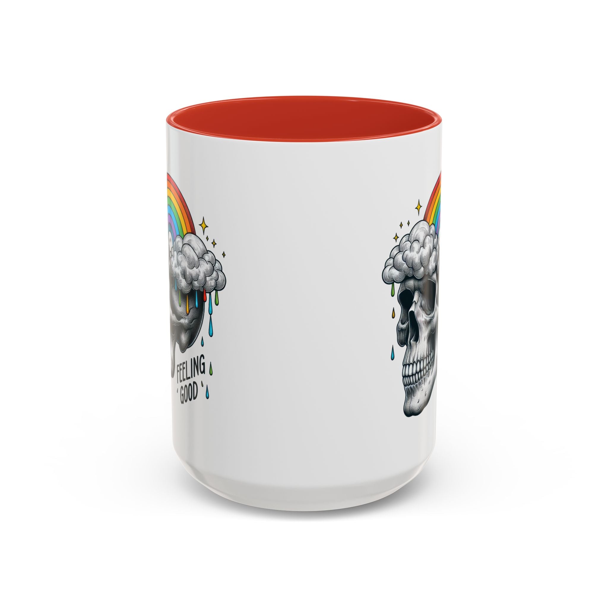 Skull Rainbow Coffee Mug, Unique Gift for Coffee Lovers, Halloween Decor, Daily Motivation Mug, Fun Skull Design