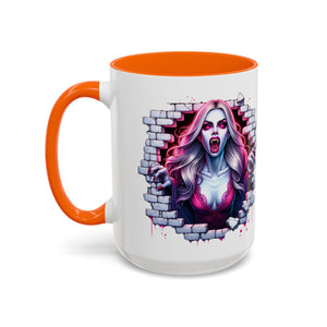 Vampire Wall Art Coffee Mug - Gothic,  Perfect Gift for Halloween, Unique Art Mug, Monster Mug, Fantasy Drinkware