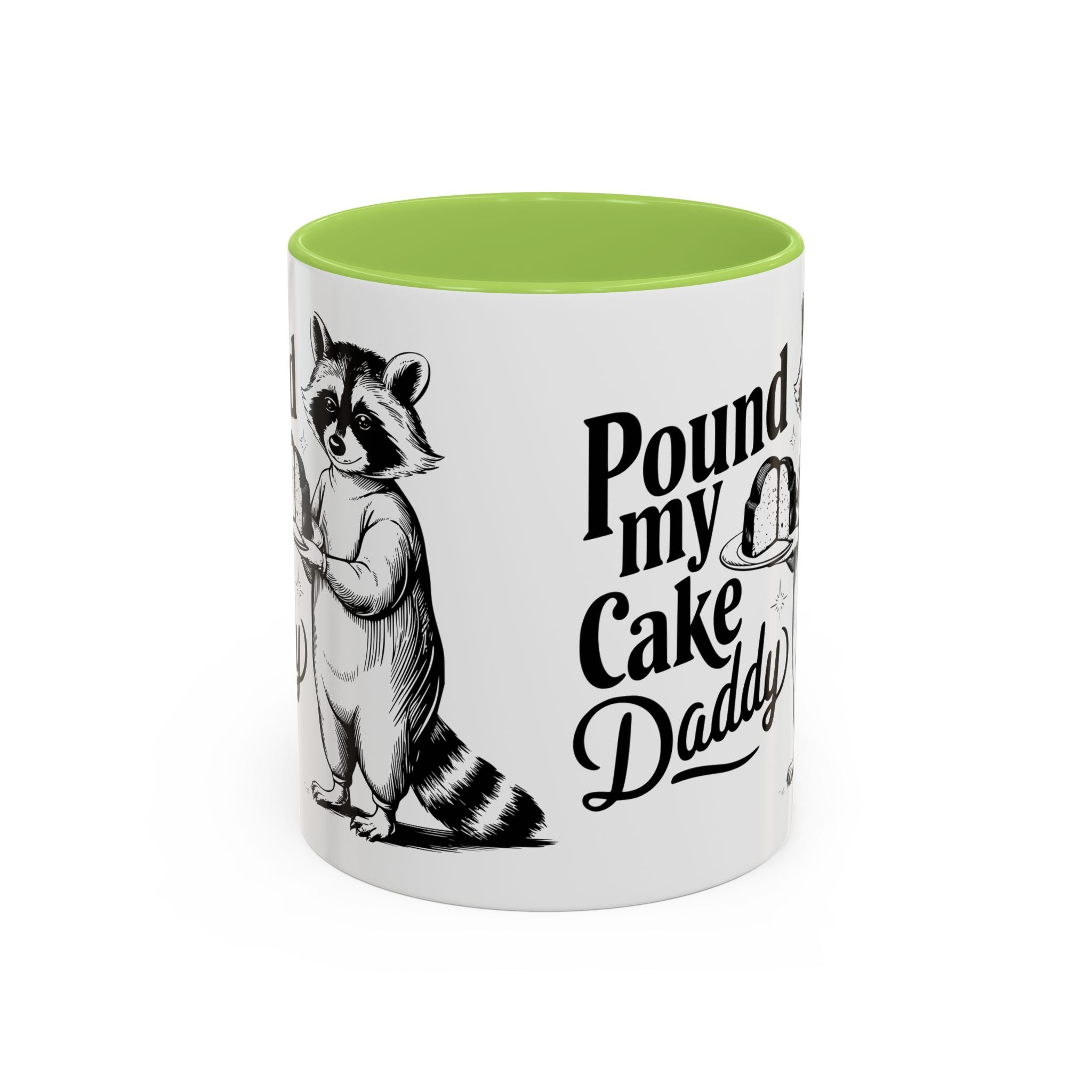 Funny Raccoon Coffee Mug - "Pound My Cake Daddy" adult sex humor