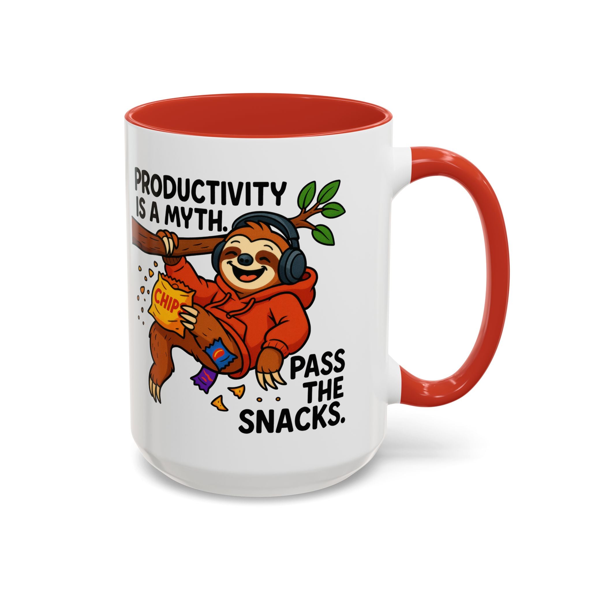 Funny Sloth Coffee Mug, Humor Mug Gift, Productivity Myth Mug, Cute Sloth Cup, Quirky Office Mug