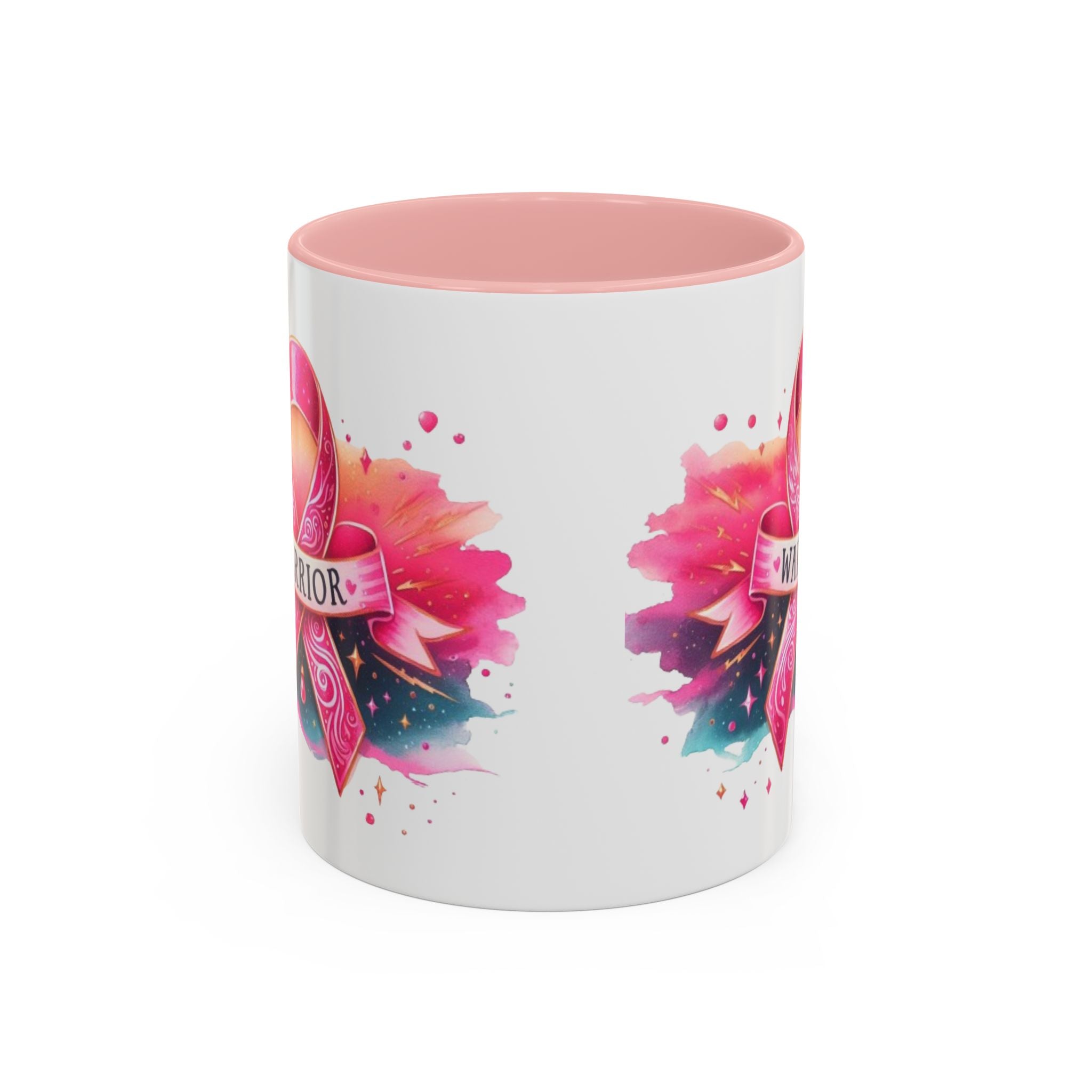 Pink Ribbon Warrior Coffee Mug, Support Breast Cancer Awareness Gift, Inspirational Mug, Cancer Survivor Merchandise, 11oz 15oz Mug