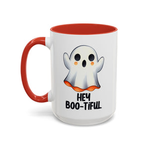 Hey Boo-tiful Ghost Coffee Mug, Halloween Mug, Cute Gift, Spooky Decor, Fun Mug