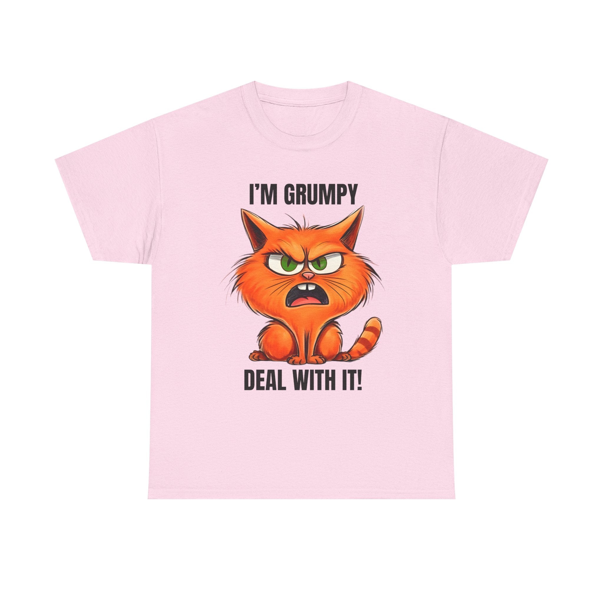 Grumpy Cat Tee: Unisex Heavy Cotton Shirt, Funny Cat Lovers Gift, Casual Wear, Birthday, Humor Apparel