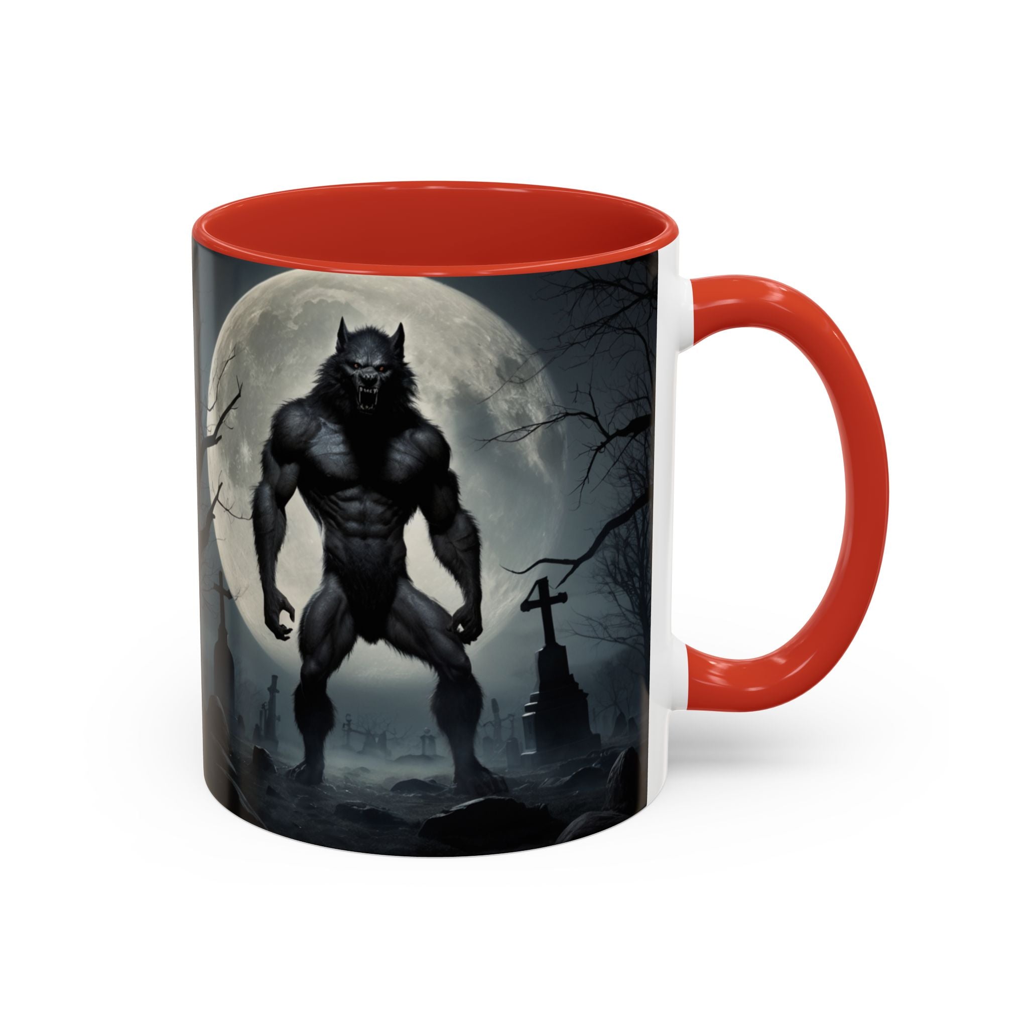 Werewolf Moon Coffee Mug — Gothic Graveyard Accent Mug (11/15oz) fantasy