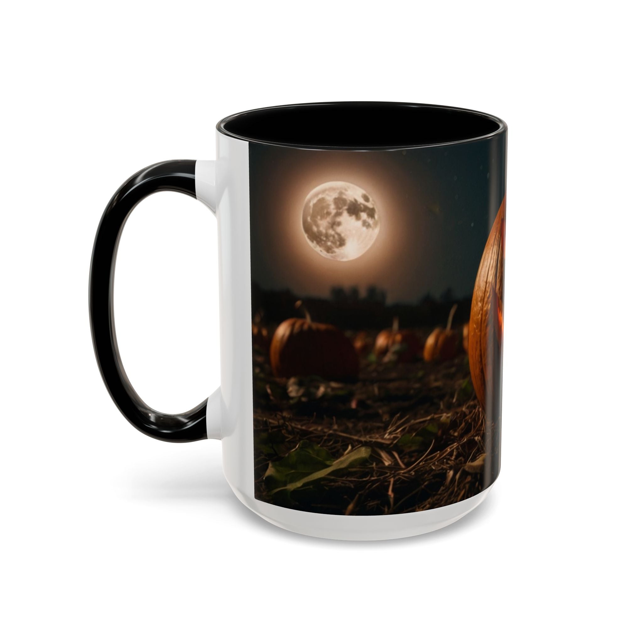 Halloween Pumpkin Accent Coffee Mug - Spooky Design for Fall Celebrations horror full moon