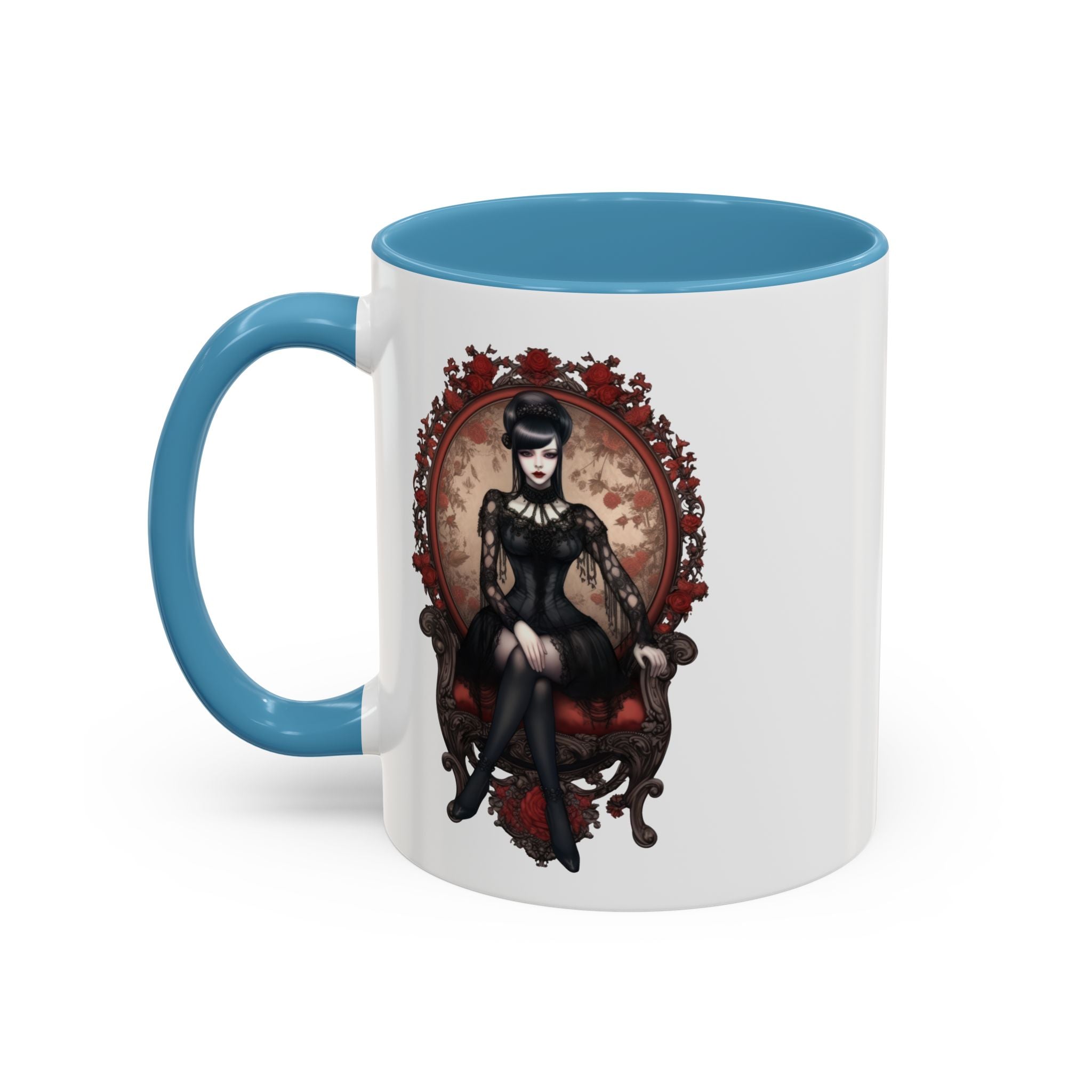 Gothic Elegance Coffee Mug - Unique Black Accent Mug for Witchy Vibes, Perfect Gift for Halloween, Goth Decor, Coffee Lovers, & Spooky