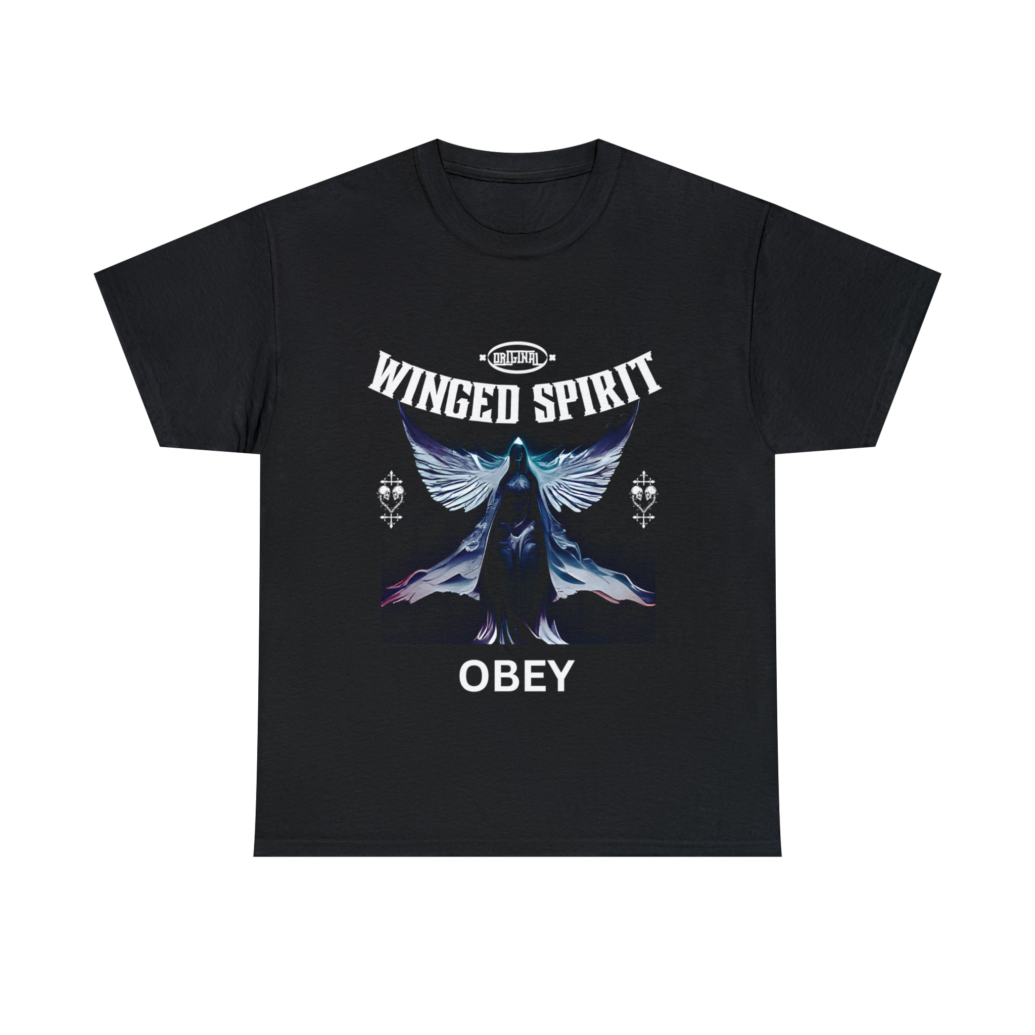 Obey winged spirit gothic Unisex Heavy Cotton Tee mens black