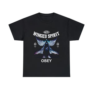Obey winged spirit gothic Unisex Heavy Cotton Tee mens black
