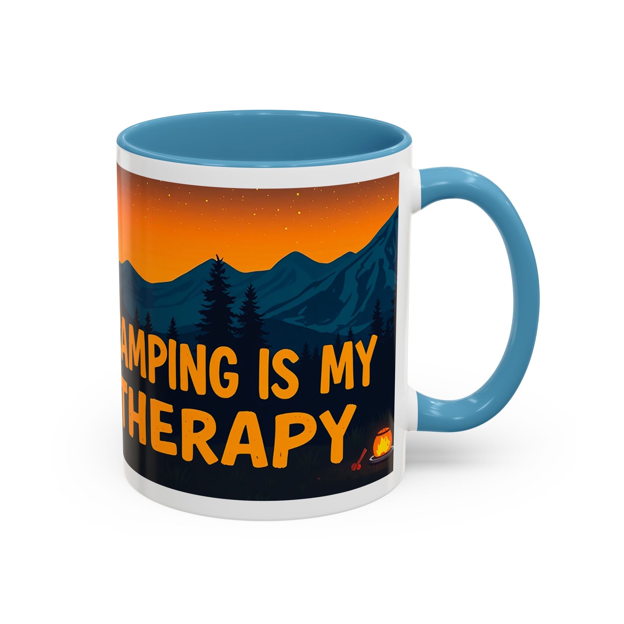 Camping Therapy Mug - Adventure Lover's Coffee Cup, Gift for Campers, Hiking Drinkware, Outdoorsy Coffee Mug, Nature Lover's Cup