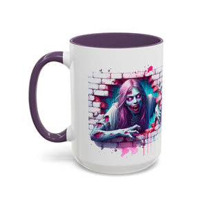 Spooky Zombie Accent Coffee Mug | Halloween Gift, Horror Decor, Unique Coffee Cup, Gothic Style, Zombie Art
