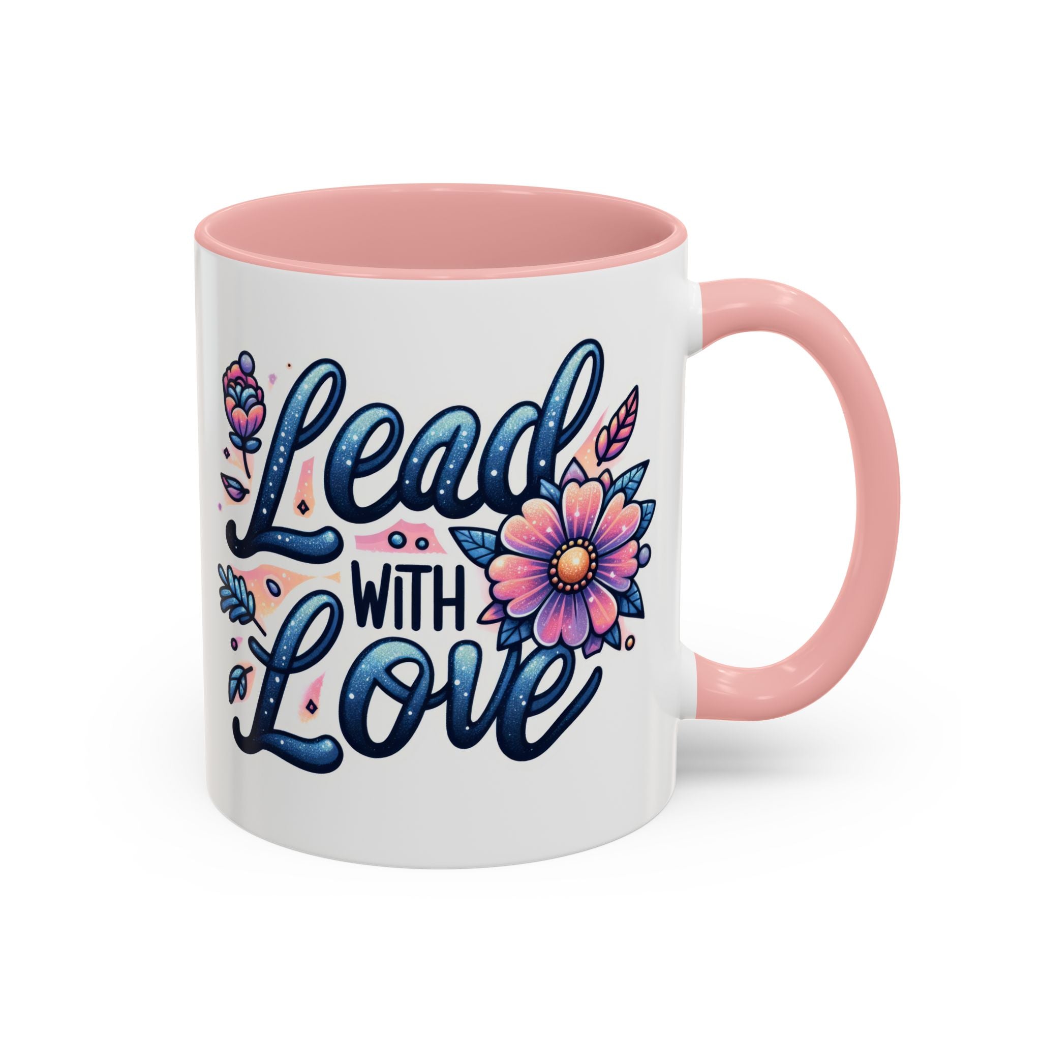 Lead With Love Accent Coffee Mug — Floral Inspirational 11/15oz