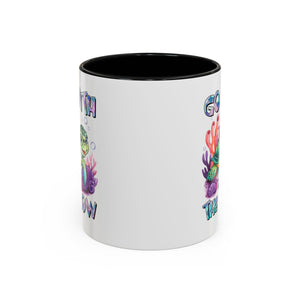Ocean-Inspired Accent Coffee Mug - 'Go With The Flow' Design turtle