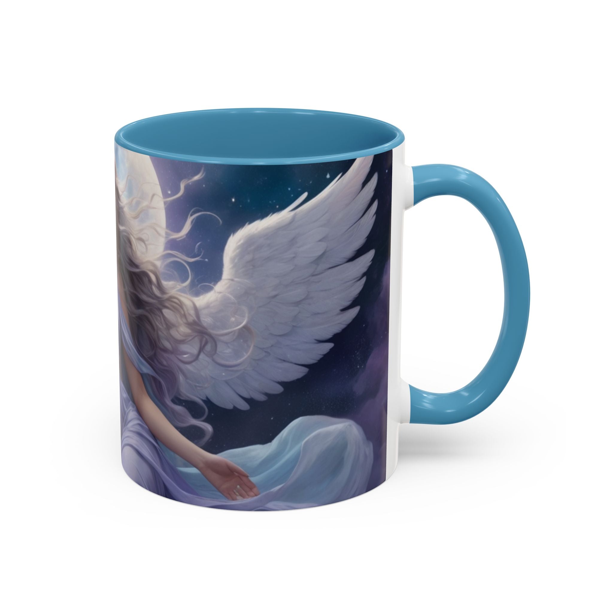 Celestial Angel Accent Coffee Mug - 11 & 15oz, Ethereal Design for Dreamy Coffee Lovers fantasy
