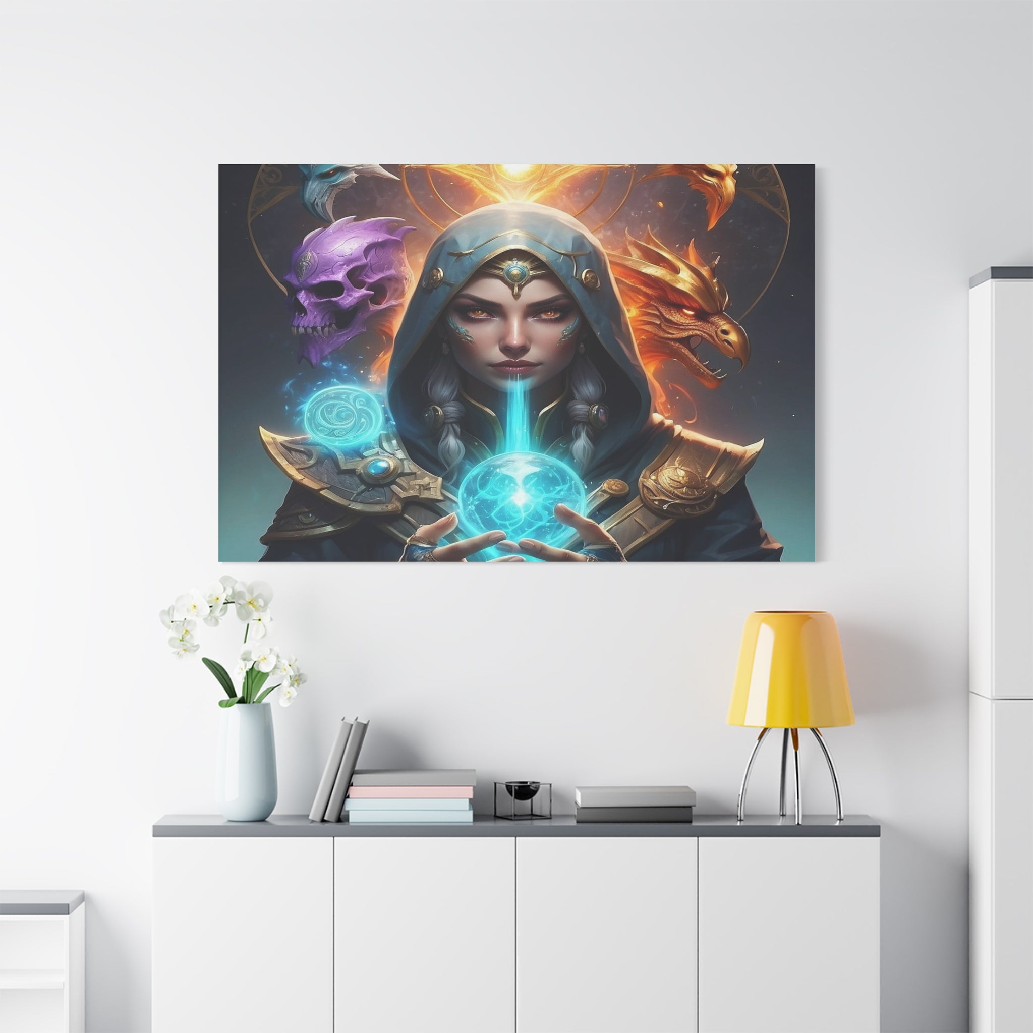 Mystical Sorceress Canvas Artwork - Fantasy Wall Decor